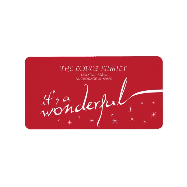 It's a Wonderful Life, Red Holiday Label (Front)