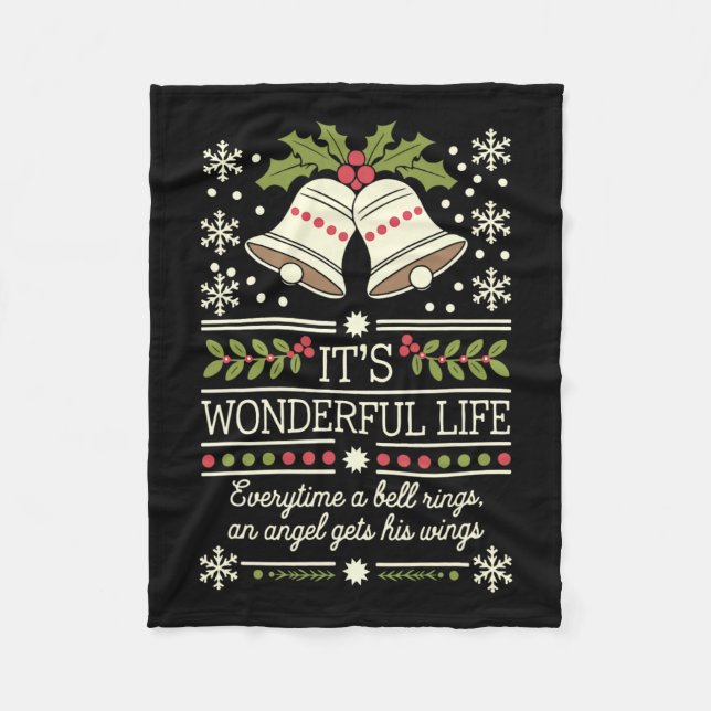 It's A Wonderful Life Shirt Everytime A Bell Rings Fleece Blanket (Front)