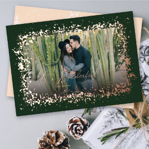 It's A Wonderful Life Stylish Sparkles Frame Photo Foil Holiday Card
