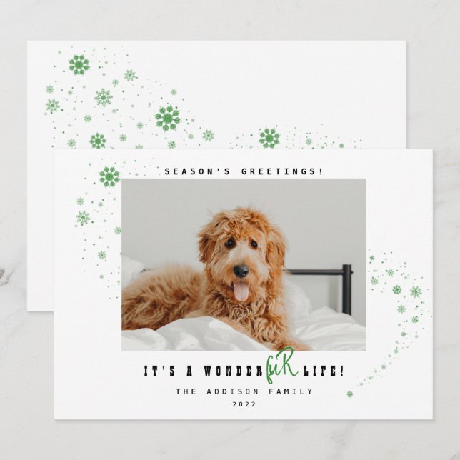 It's A WonderFUR Life Pet Photo Christmas Holiday (Front/Back)