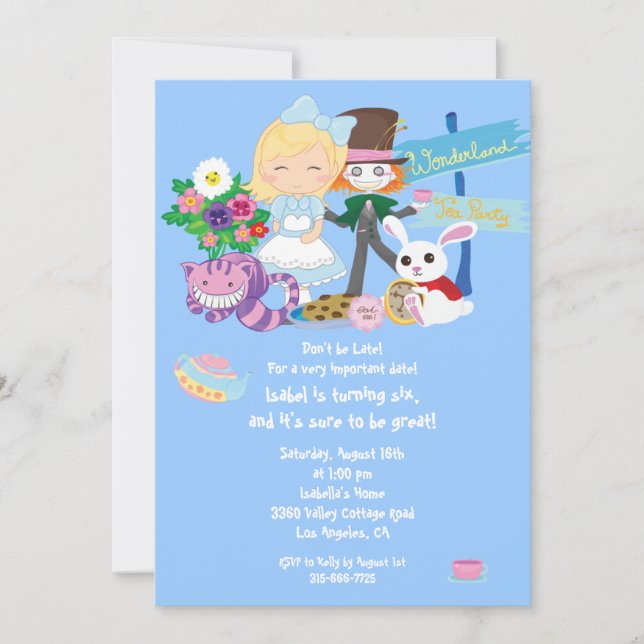 It's a Wonderland Birthday Tea Party Invitation (Front)