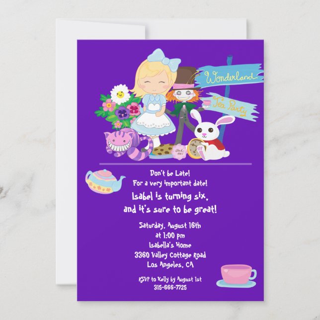 It's a Wonderland Birthday Tea Party Invitation (Front)