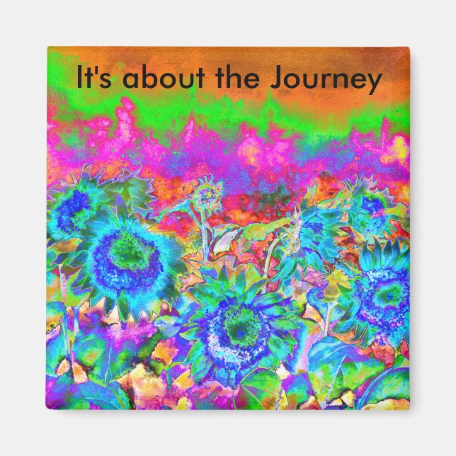 It's about the Journey Sunflower Fields  - Blue Magnet (Front)