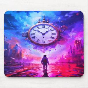It's About Time Clock In the Sky on Thick Laptop   Mouse Mat