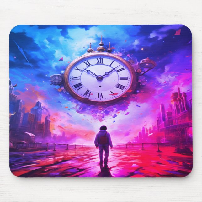 It's About Time Clock In the Sky on Thick Laptop   Mouse Mat (Front)