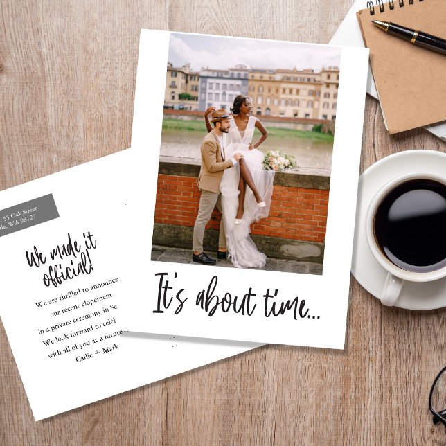 It's About Time Elopement Photo Announcement (Creator Uploaded)