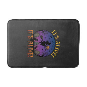 Its Alive Halloween Witch Pumpkin Black Cat Tombst Bath Mat