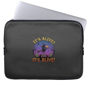 Its Alive Halloween Witch Pumpkin Black Cat Tombst Laptop Sleeve