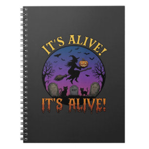 Its Alive Halloween Witch Pumpkin Black Cat Tombst Notebook