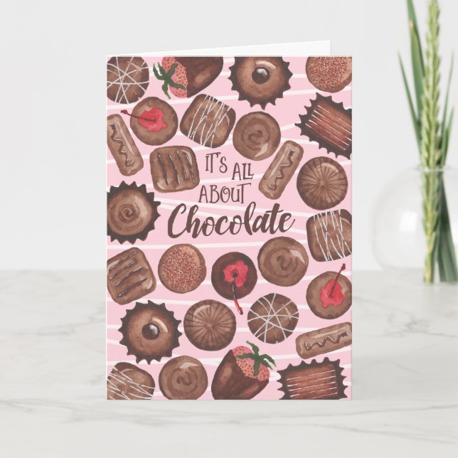 It's All About Chocolate Card -Customise Greeting (Front)