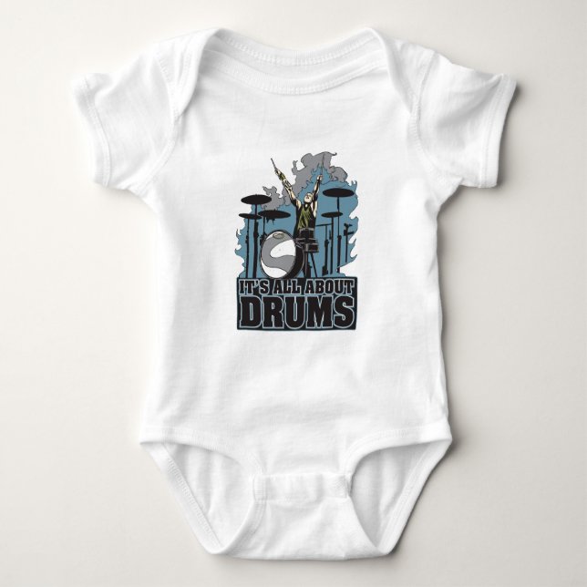 It's All About Drums Baby Bodysuit (Front)