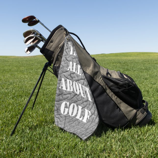 It's all about Golf modern elephant skin saying Golf Towel (Green)