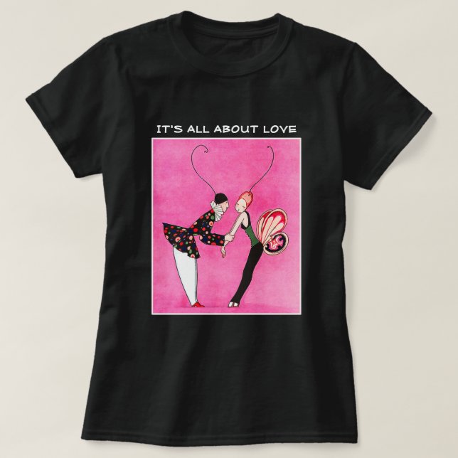 It's all about Love. Valentine's Day Gift T-Shirt (Design Front)