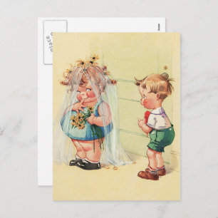 It's all about love. Vintage Art Valentine's Day Holiday Postcard