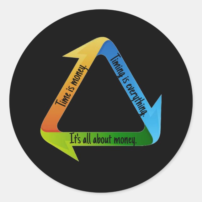 It's All About Money T-Shirt Classic Round Sticker (Front)