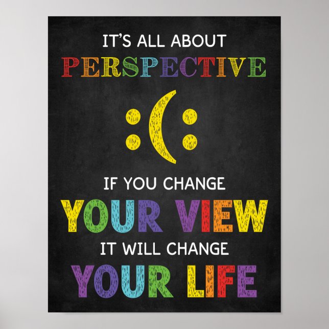 It's All About Perspective Classroom Motivational Poster (Front)
