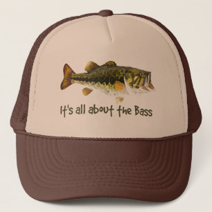 "It's all about the Bass" Fun Fisherman Quote Trucker Hat