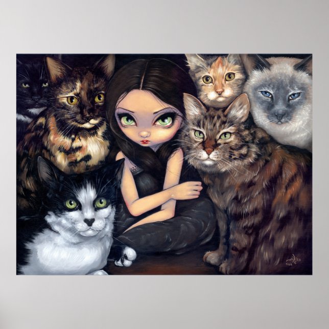It's All About the Cats fairy cat Art Print (Front)