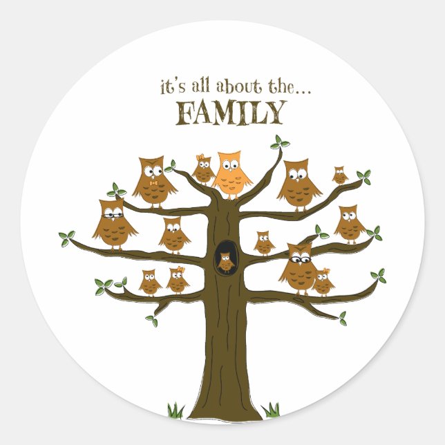 It's All About the Family Classic Round Sticker (Front)