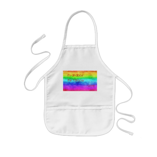 It's All About The Rainbow Love 03 Kids Apron (Front)
