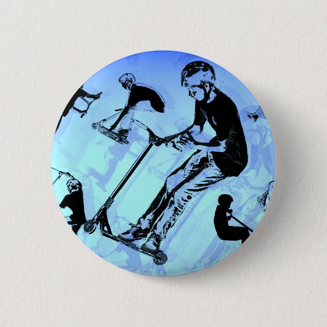 It's All About The Scooter! - Scooter Tricks 6 Cm Round Badge (Front)