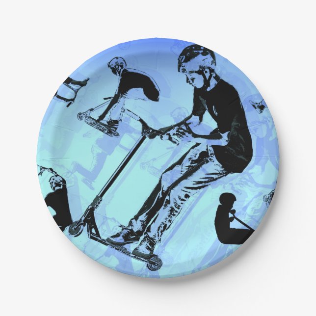 It's All About The Scooter! - Scooter Tricks Paper Plate (Front)