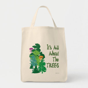 It's All About The Trees Green Slogan Tote