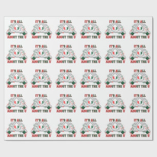 It's All About The U Orange and Green Football G Wrapping Paper