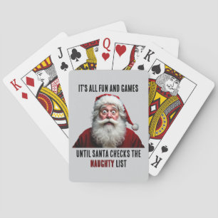 It's All Fun And Games, Cute Santa Claus Christmas Playing Cards