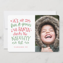 It's all fun and games... Funny Holiday Photo Card
