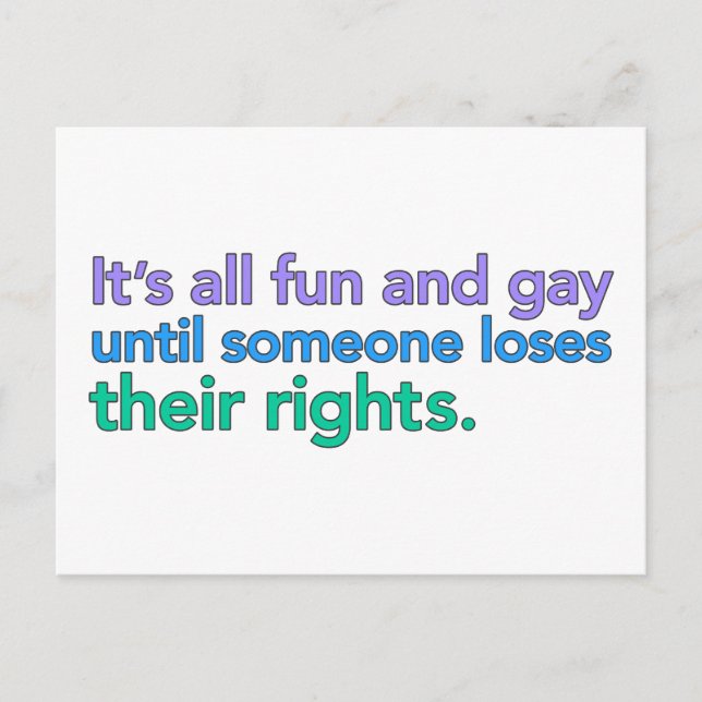 It's all fun and gay until... Postcards (Front)