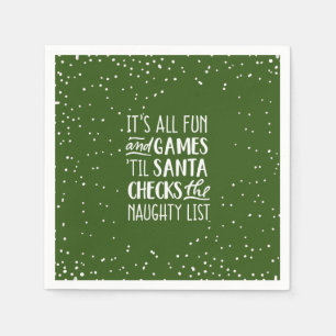 It's All Fun & Games Naughty List Christmas Napkin