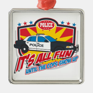 Its All Fun Police Metal Tree Decoration