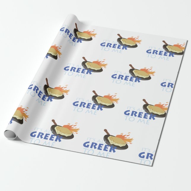 It's All Greek To Me Wrapping Paper (Unrolled)