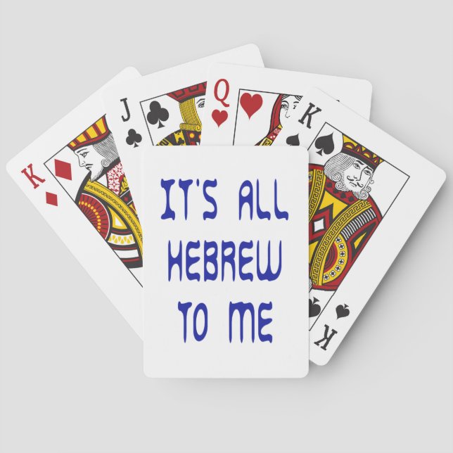 It's All Hebrew To Me Playing Cards (Back)