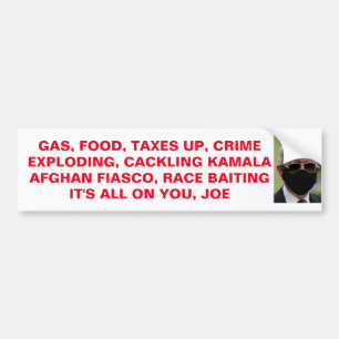 IT'S ALL ON YOU, JOE BUMPER STICKER