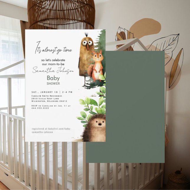 It's Almost Go Time Woodland Animal Baby Shower Invitation (Creator Uploaded)