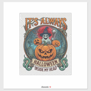 Its Always Halloween Inside Head Pumpkin Ghost Sna