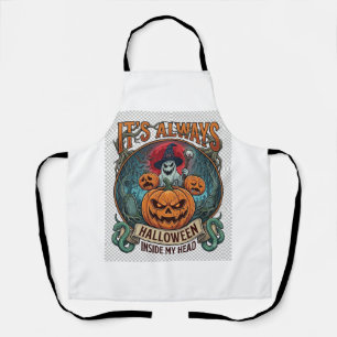 Its Always Halloween Inside Head Pumpkin Ghost Sna Apron