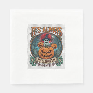 Its Always Halloween Inside Head Pumpkin Ghost Sna Napkin