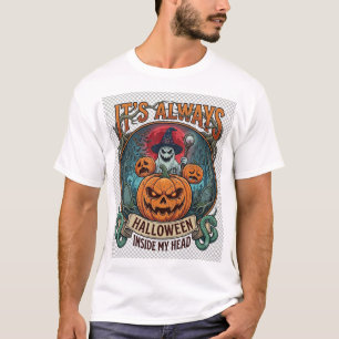 Its Always Halloween Inside Head Pumpkin Ghost Sna T-Shirt