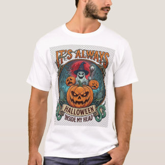Its Always Halloween Inside Head Pumpkin Ghost Sna T-Shirt