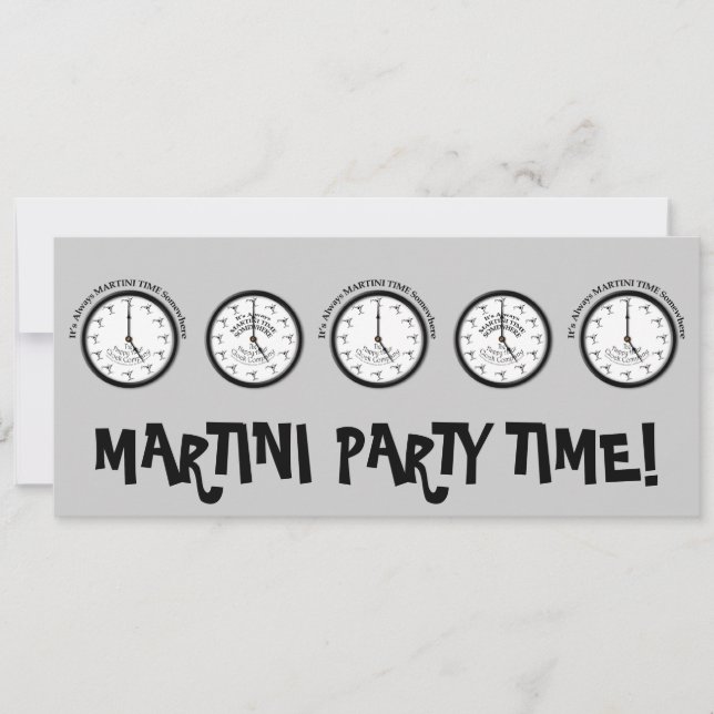 IT'S ALWAYS MARTINI TIME SOMEWHERE INVITATION (Front)