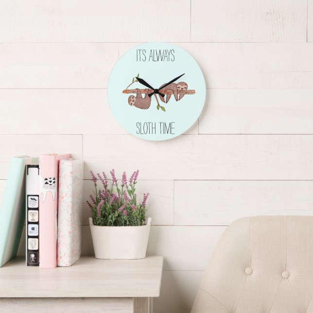 Its Always Sloth Time Lazy Sloth Clock (Reading Room)