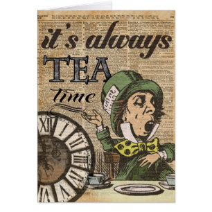 "It's always tea time" Mad Hatter Dictionary Art