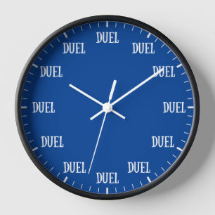 Its Always Time to Duel Clock in Dark Blue
