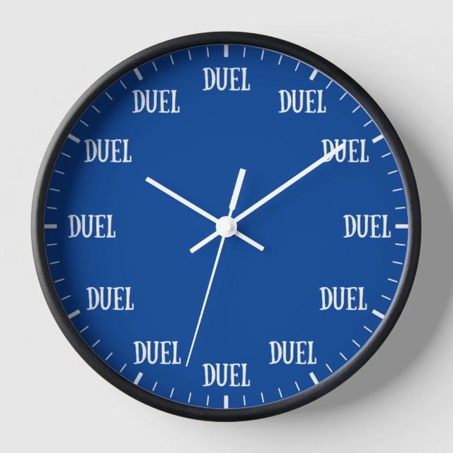 Its Always Time to Duel Clock in Dark Blue (Front)