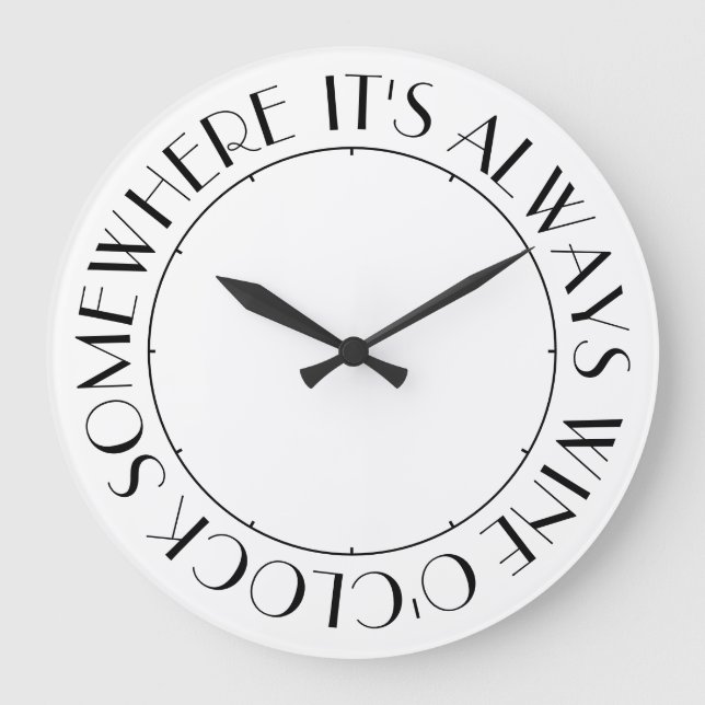 It's Always Wine O'Clock Somewhere Large Clock (Front)