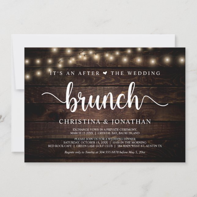 It's an after the wedding brunch, elopement  invitation (Front)