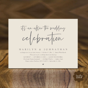 It's an after the wedding celebration, dinner invitation